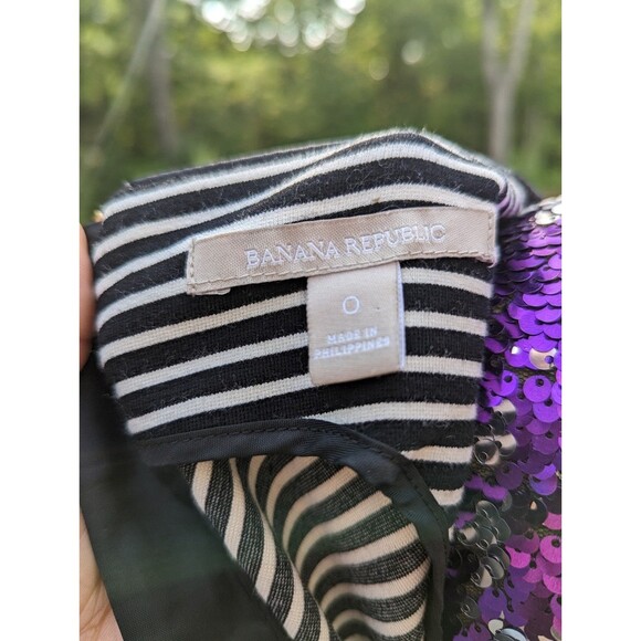 Banana‎ Republic Size 0 Black and White Striped Fit & Flare Dress - Picture 6 of 7